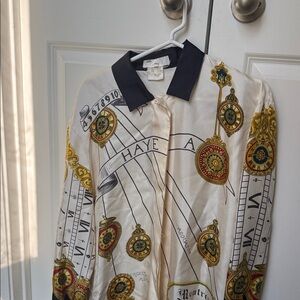 Escada Black and Cream Button-Up Shirt